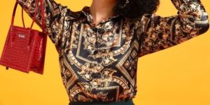 Satin Printed Shirt for Women
