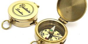 Solid Brass Lid Directional Compass