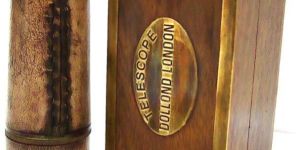 Solid Brass Telescope with Wooden Box