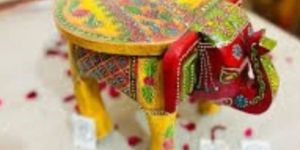 Wooden Elephant Stool for Home Decor