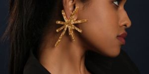 Nefera Brass Stud Earrings