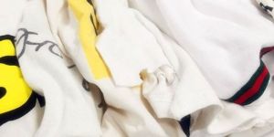 White Printed T-shirt Wiping Rags