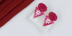 Pink Stone Ear Stud