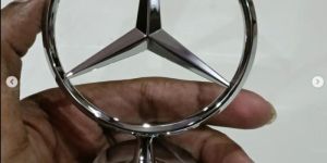 Stainless Steel White Mercedes Benz Limited Edition Golden Bonnet Emblem