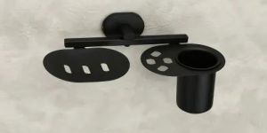 Stainless Steel Bathroom Tumbler Holder with Soap Dish