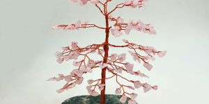 Rose Qurtz Copper Gemstone Tree