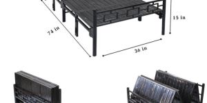 Sahni 6.2ft x 3ft Metal Single Folding Bed without Mattress