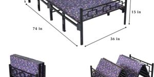 Sahni Modern Style Metal Foldable Single Bed with Fixed Mattress