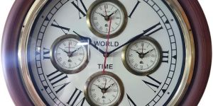 Wooden Antique Nautical World Wall Clock