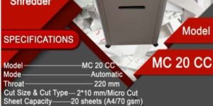 VICTOR MICRO CUT PAPER SHREDDING MACHINE MODEL VICTOR MC 20CC