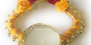 Yellow Ring T Light Holder