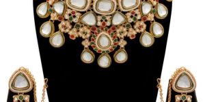 Wedding Gold Plated Kundan Stone Meena Work Bridal Choker Set