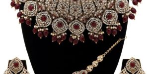 Wedding Look Blooming Oval Beauty Choker Necklaces Set.