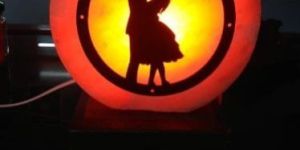 Round Shape Couple Rock Salt Lamp