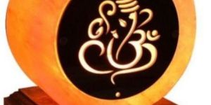 Round Shape Ganesh Rock Salt Lamp
