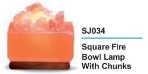 Square Fire Bowl Rock Salt Lamp
