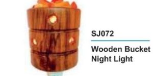 Wooden Bucket Rock Salt Night Light