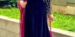 Ladies Designer Velvet Gown