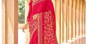 Ladies Heavy Embroidered Chiffon Saree
