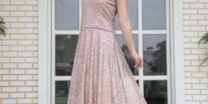 Shimmery Fabric Western Stitched Gown
