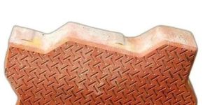 Brown Zigzag Cement Paver Block