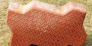Red Zigzag Cement Paver Block