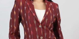 Plain Cotton Ladies Single Breasted Blazer