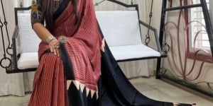 Modal Silk Ajrakh Printed Saree