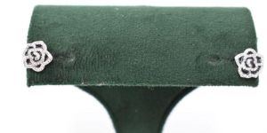 Rose Flower Shape Sterling Silver Earring