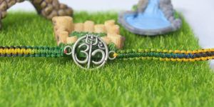 Trisul Om Design Silver Rakhi
