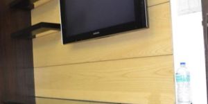 Laminate Finish Wall Mount Wooden LCD Unit