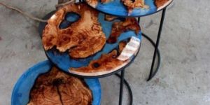 Ocean Blue Epoxy Coffee Table Set