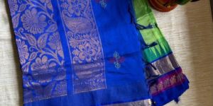 Pure Silk Saree with Karnataka Kashidakari Work