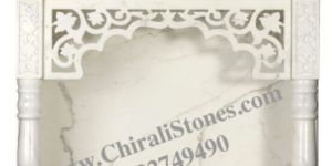 Italian Statuario White Marble Temple with LED Light