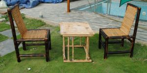 2 Seater Fancy Bamboo Table Chair Set