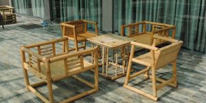 4 Seater Luxury Bamboo Table Chair Set