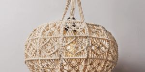 Round Macrame Hanging Lamp Shade