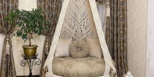 White Cotton Macrame Hammock Swing Chair