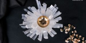 Selenite Cluster Tea Light Holder Diya