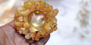 Yellow Calcite Tea Light Holder Diya