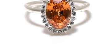 Sterling Silver Oval Shape Golden Topaz Gemstone Ring