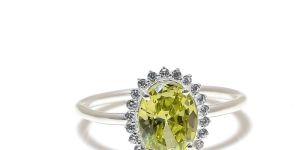 Sterling Silver Oval Shape Lemon Topaz Gemstone Ring