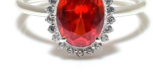 Sterling Silver Oval Shape Orange Topaz Gemstone Ring