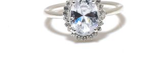 Sterling Silver Oval Shape Zircon Gemstone Ring