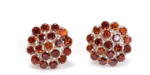 Sterling Silver Red Garnet Gemstone Earring