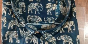 Mens Cotton Saganeri Printed Shirt
