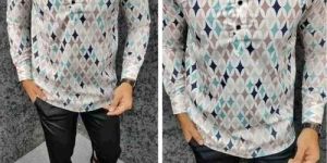 Mens Multicolour Full Sleeves Kurta Shirt