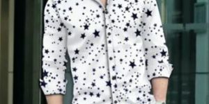 Mens Star Printed Full Sleeves Shirt