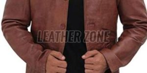 Mens Brown Leather Coat