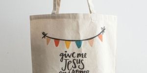 Printed Canvas Shopping Bag